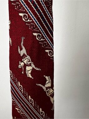 Vintage Chadwick by Wembley Men's Tie - Burgundy Equestrian/Hunting Print